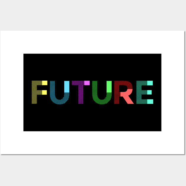 Future Color Block Lettering Wall Art by StupidHead